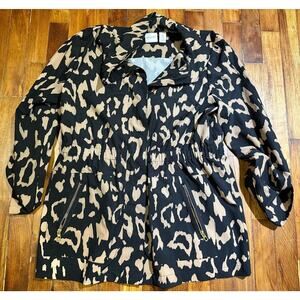 Zenergy by Chico's Jacket Women Size 1 Animal Print Full Zip Athleisure Pockets